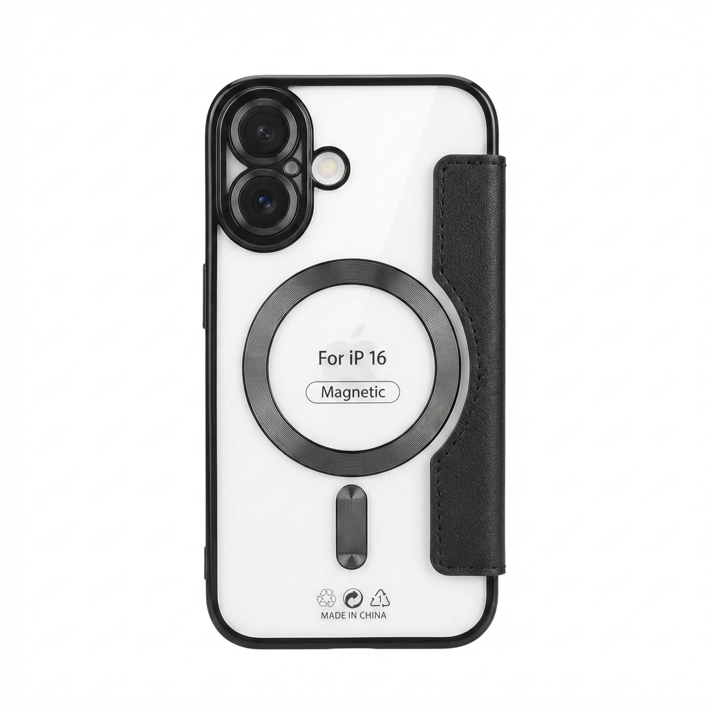 iPhone 16 Case - Flip case (Black)