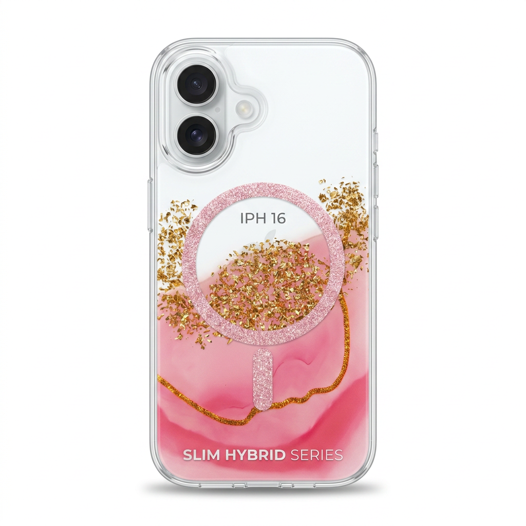 iPhone 16 Case - Glitter Pink