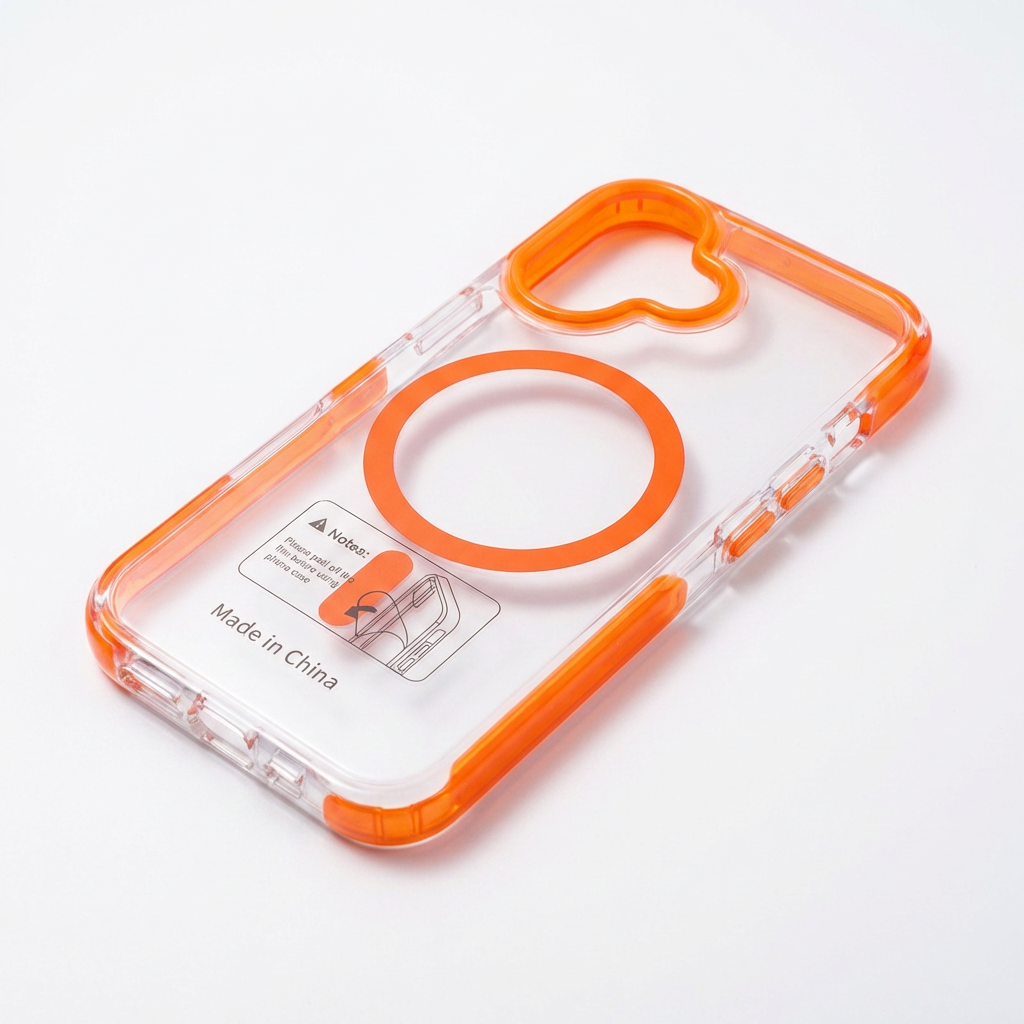 iPhone 17 Case - Premium (Orange/Transparent)